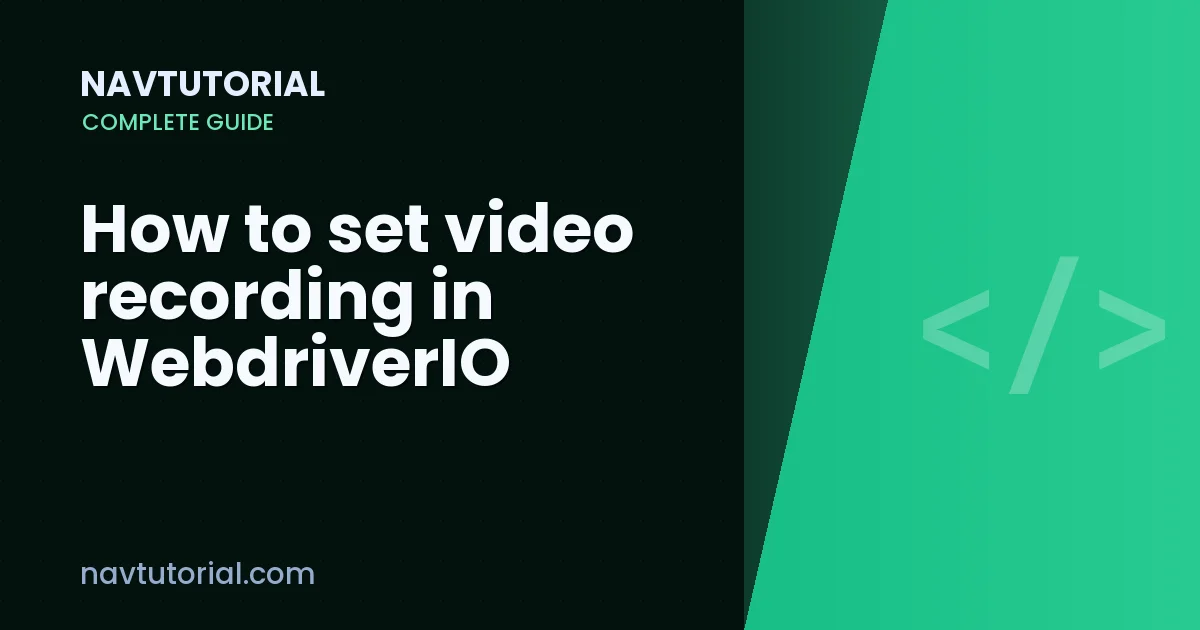 How to set video recording in WebdriverIO