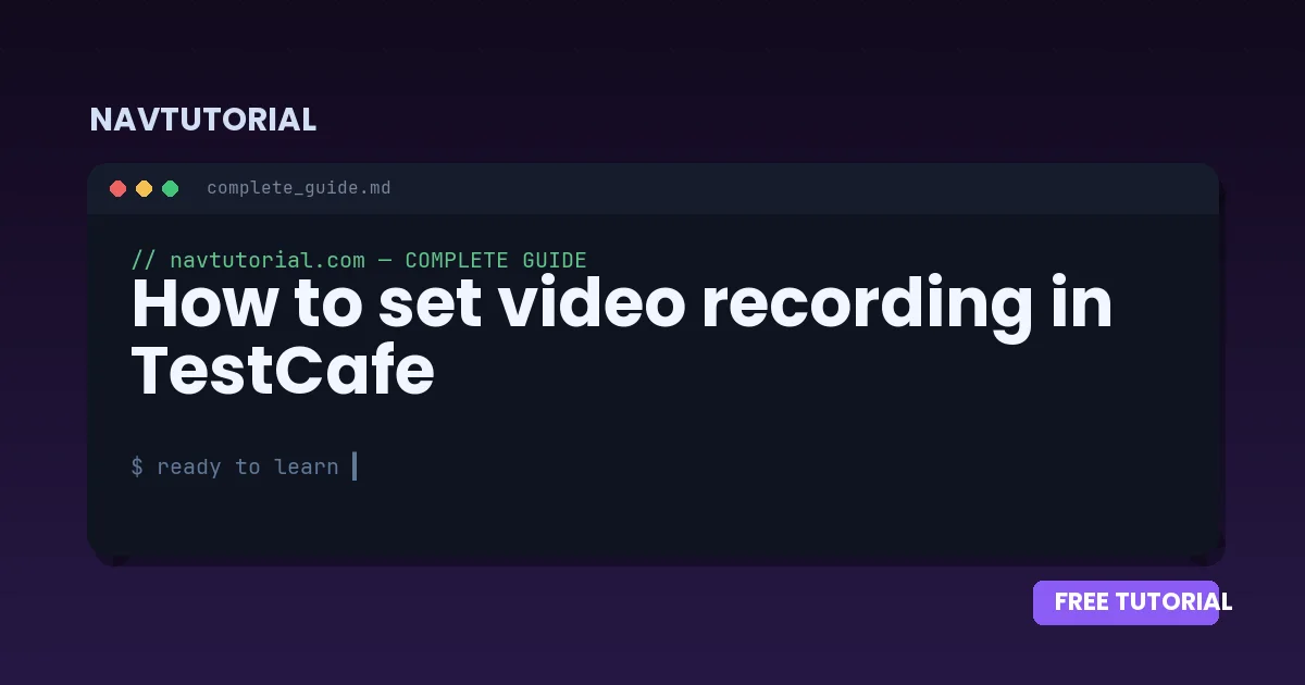 How to set video recording in TestCafe