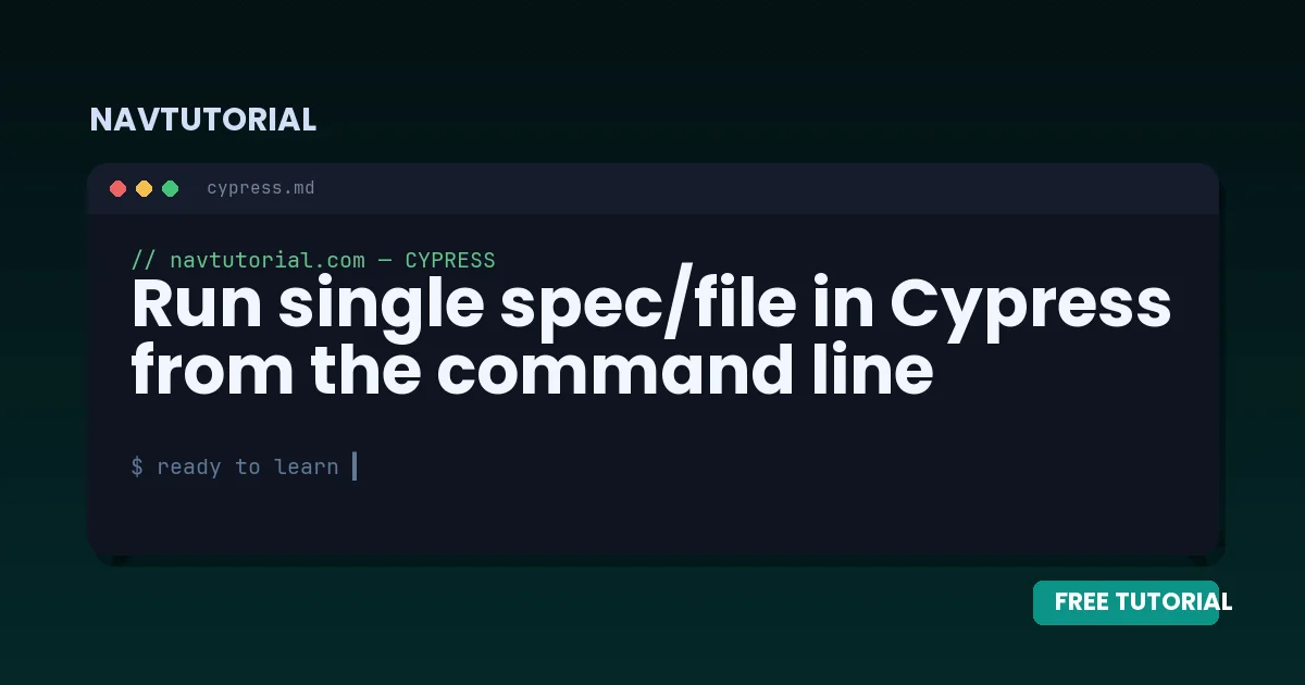 Run single spec/file in Cypress from the command line