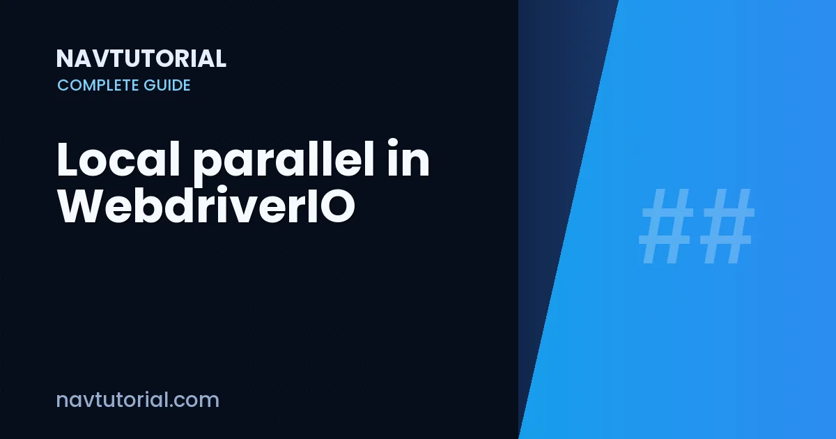 Local parallel in WebdriverIO