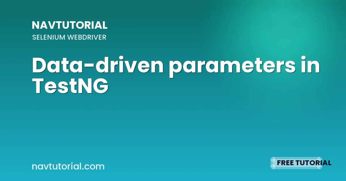 Data-driven parameters in TestNG