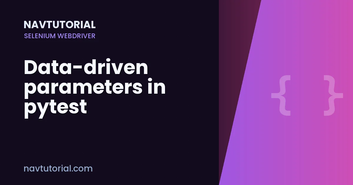 Data-driven parameters in pytest