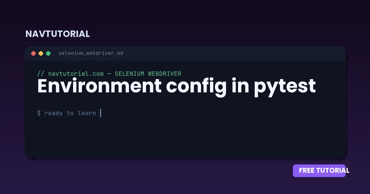 Environment config in pytest