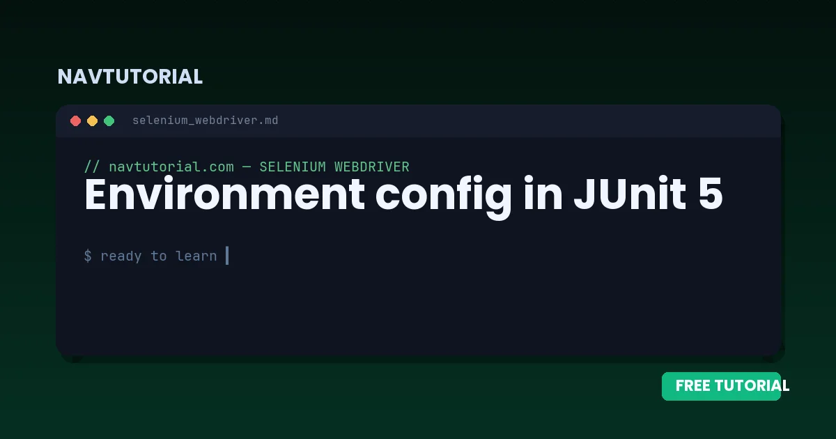 Environment config in JUnit 5