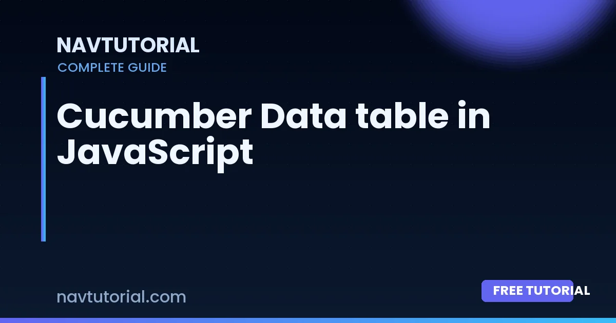 Cucumber Data table in JavaScript