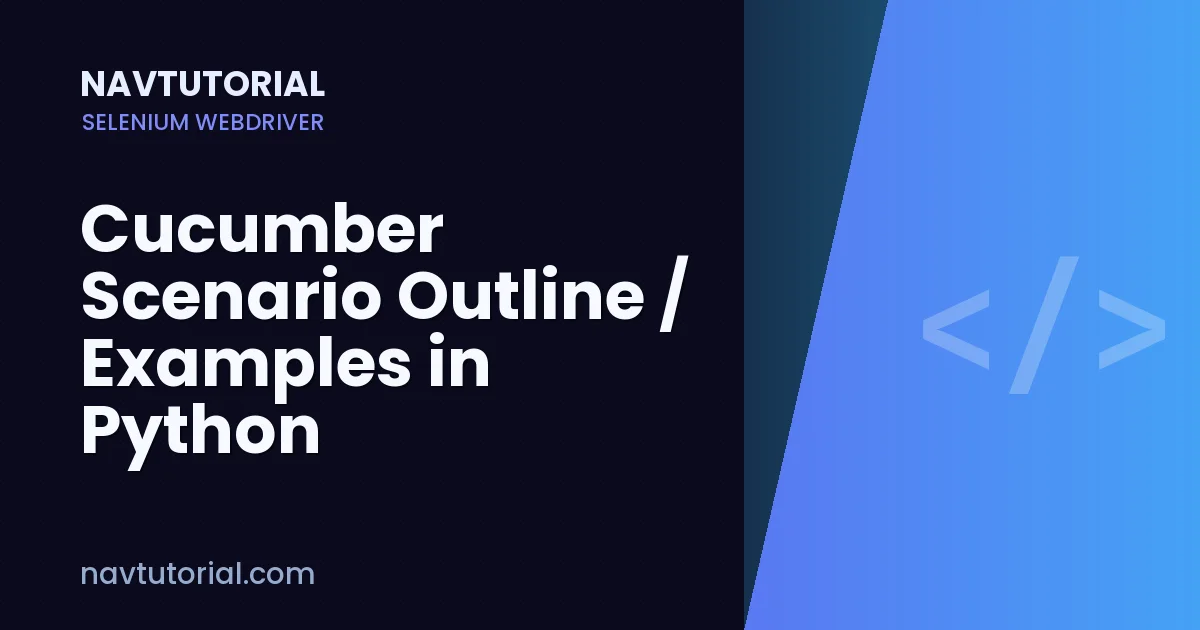 Cucumber Scenario Outline / Examples in Python