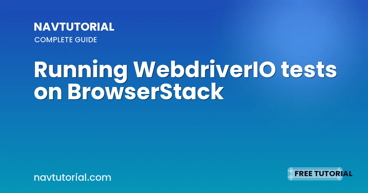 Running WebdriverIO tests on BrowserStack