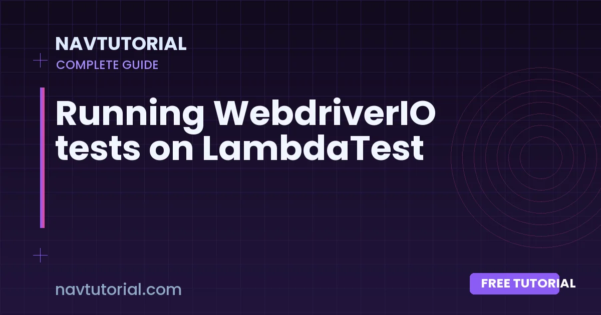Running WebdriverIO tests on LambdaTest