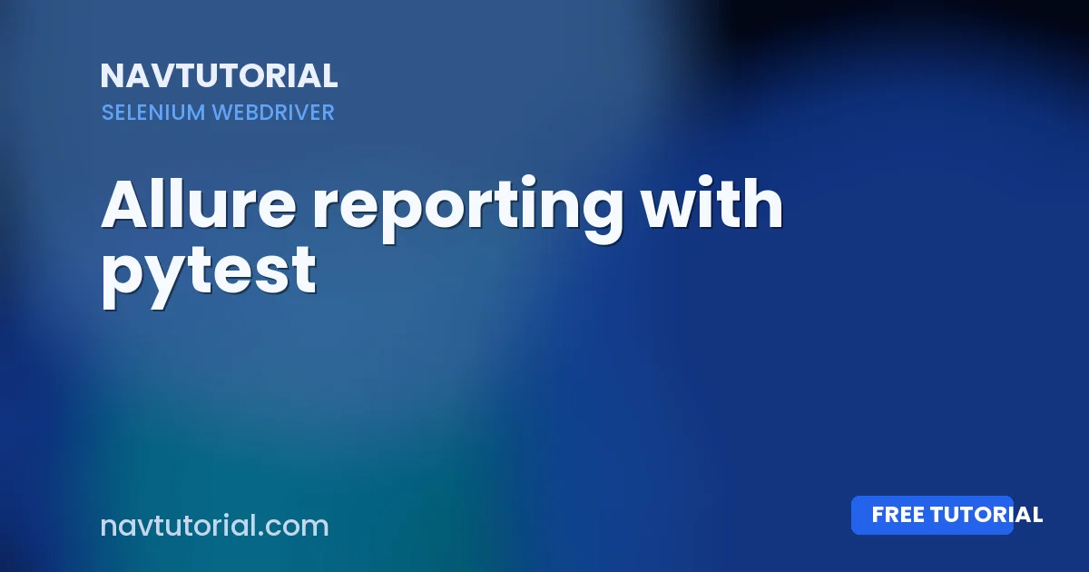Allure reporting with pytest
