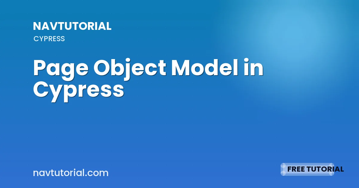 Page Object Model in Cypress
