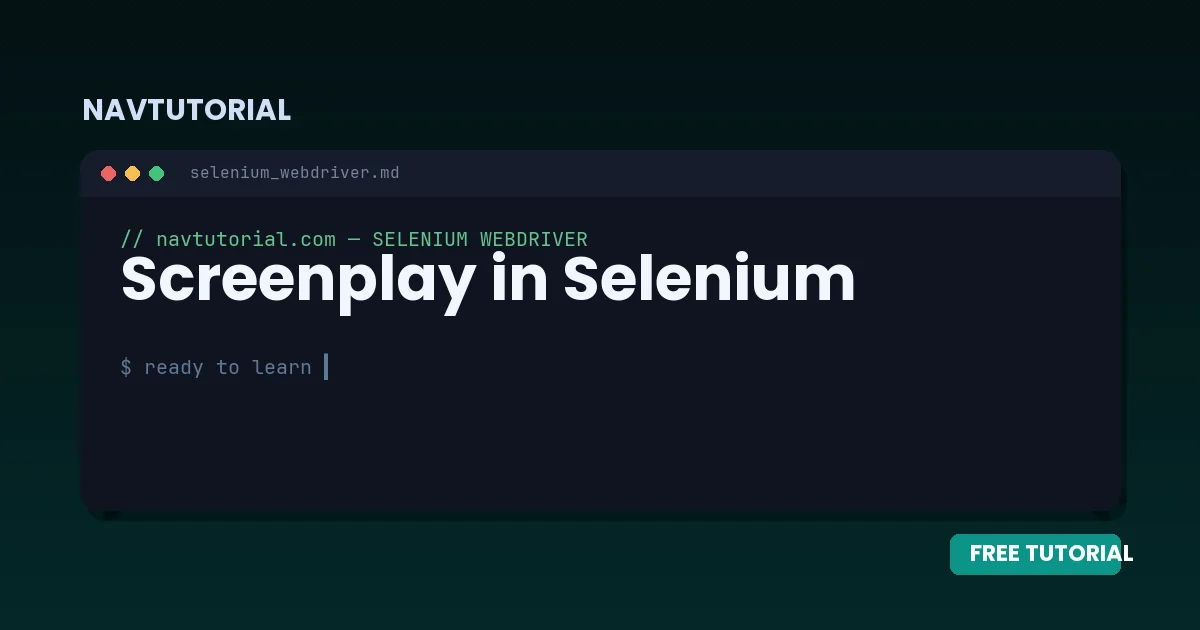 Screenplay in Selenium