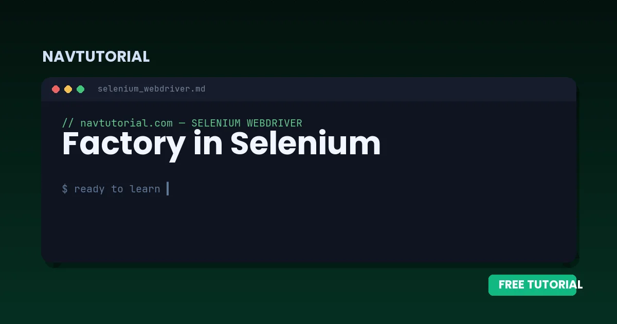 Factory in Selenium