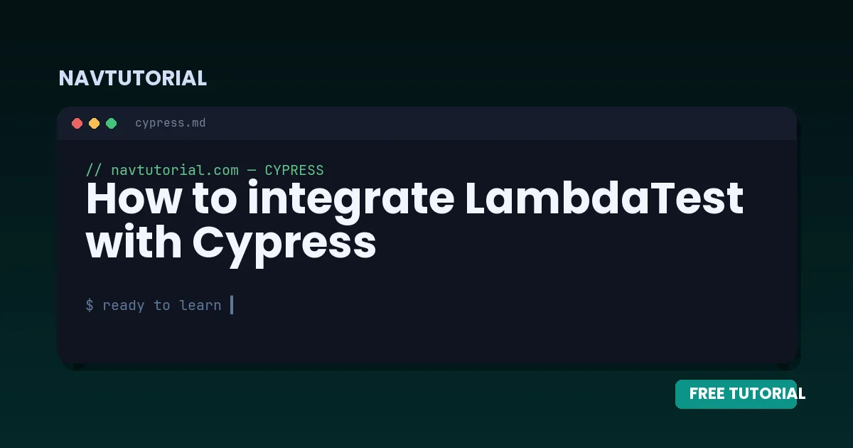 How to integrate LambdaTest with Cypress