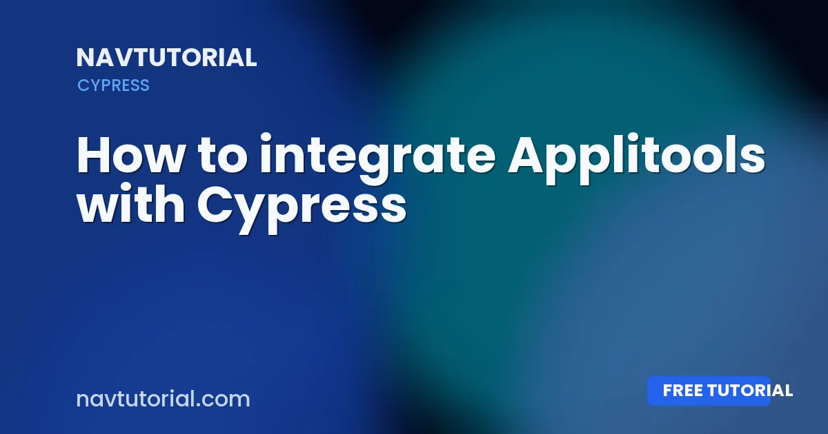 How to integrate Applitools with Cypress