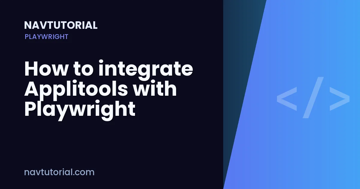 How to integrate Applitools with Playwright