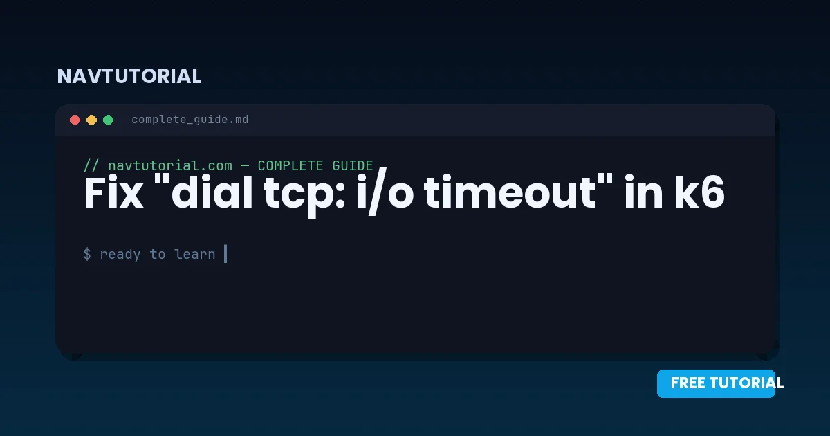 Fix "dial tcp: i/o timeout" in k6