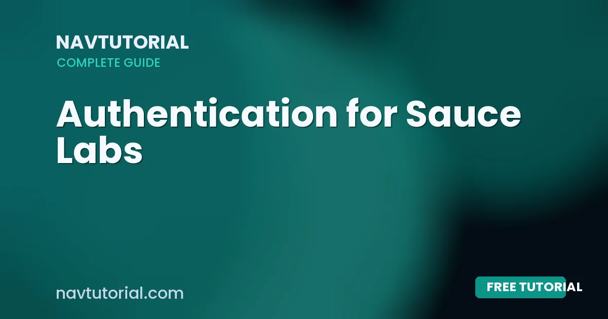 Authentication for Sauce Labs
