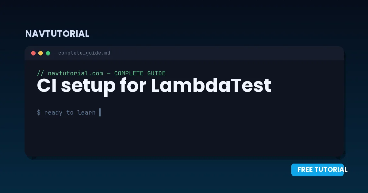 CI setup for LambdaTest
