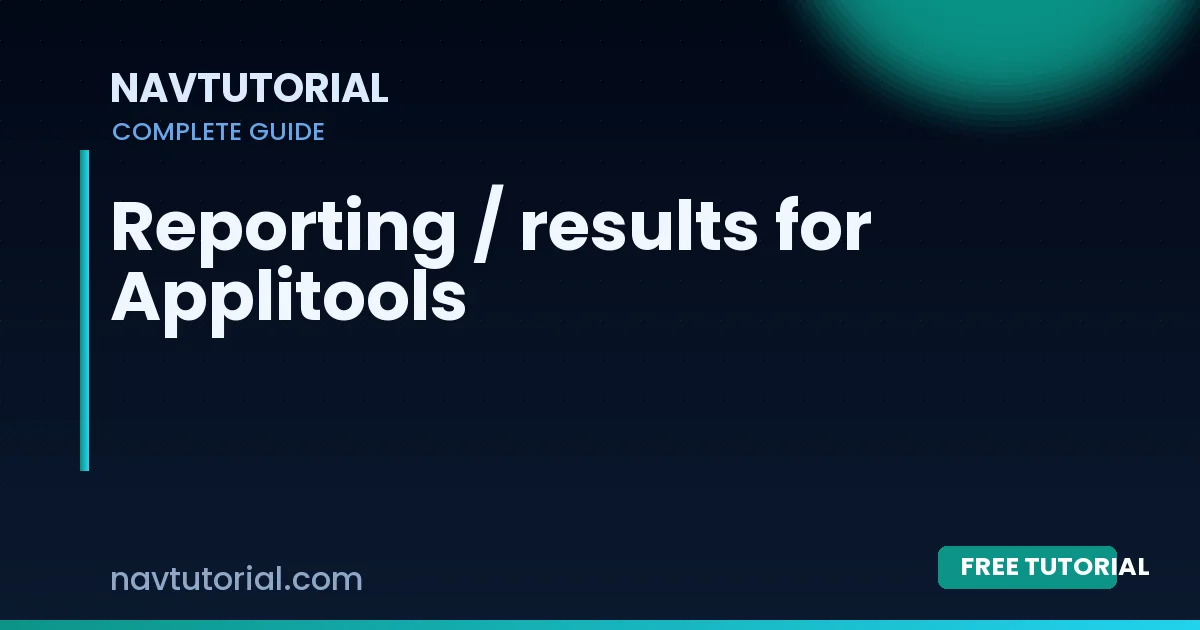 Reporting / results for Applitools