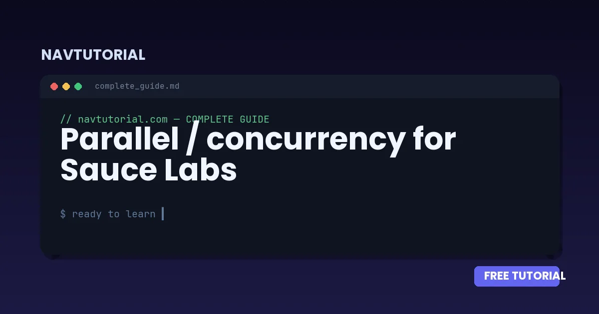 Parallel / concurrency for Sauce Labs