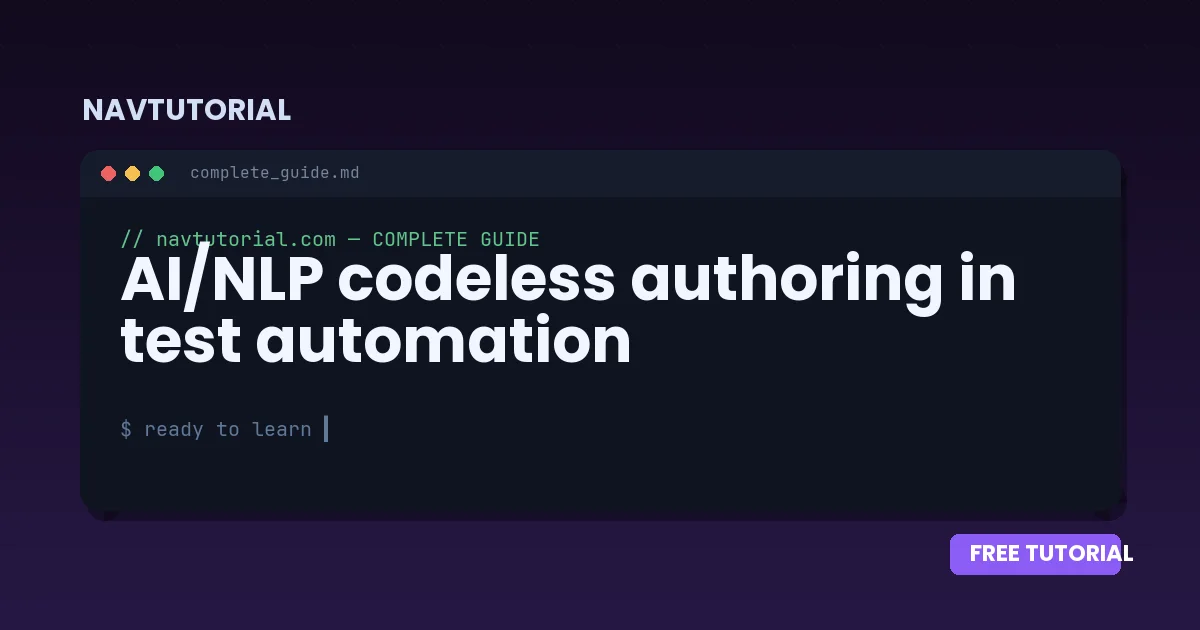 AI/NLP codeless authoring in test automation