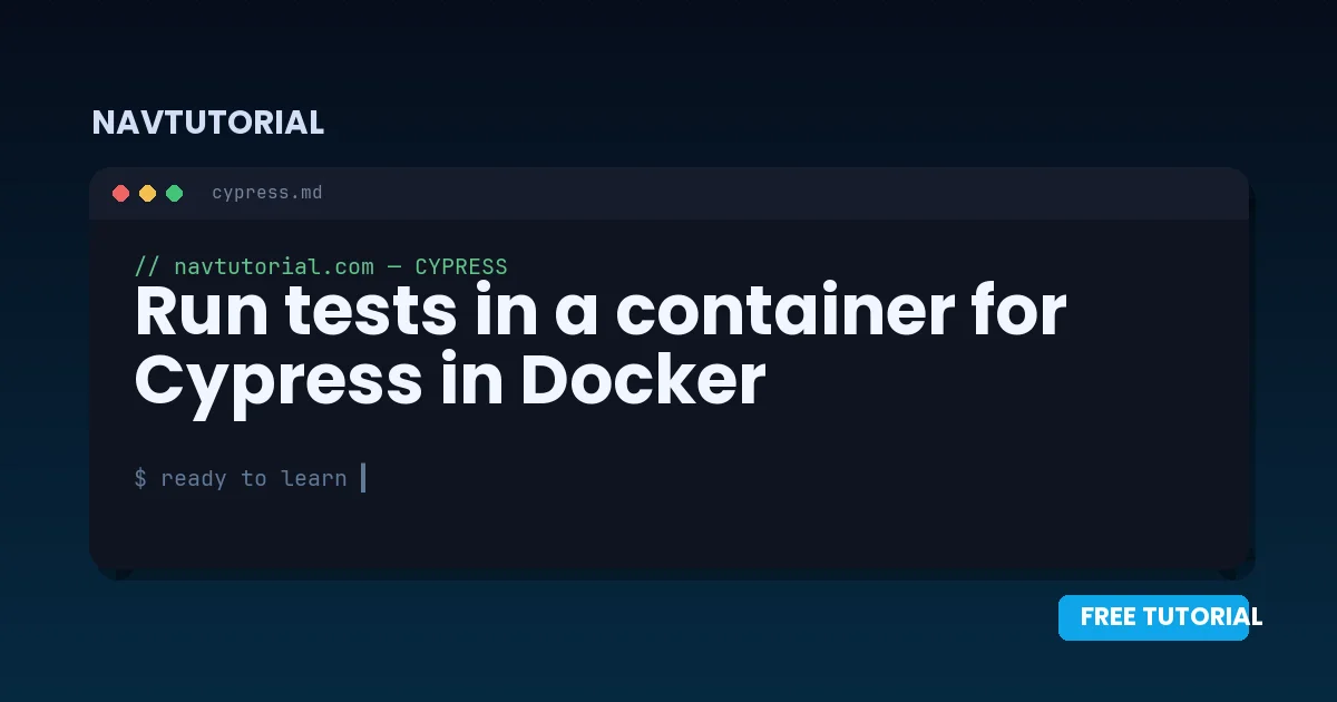 Run tests in a container for Cypress in Docker
