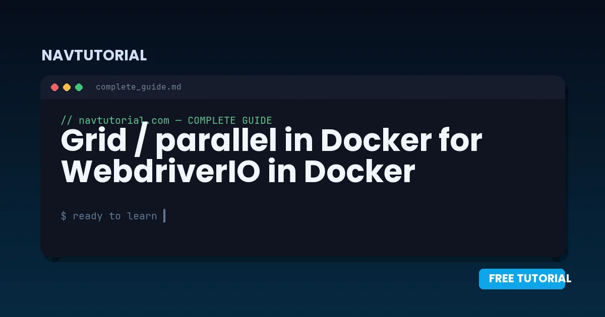 Grid / parallel in Docker for WebdriverIO in Docker