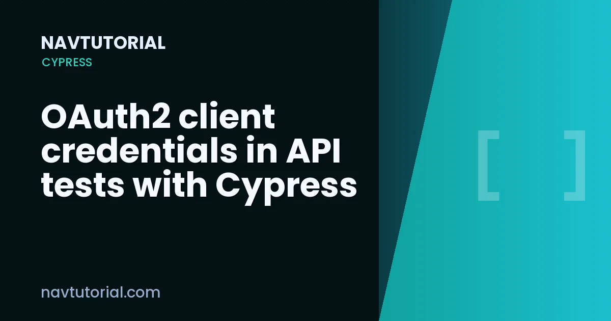 OAuth2 client credentials in API tests with Cypress