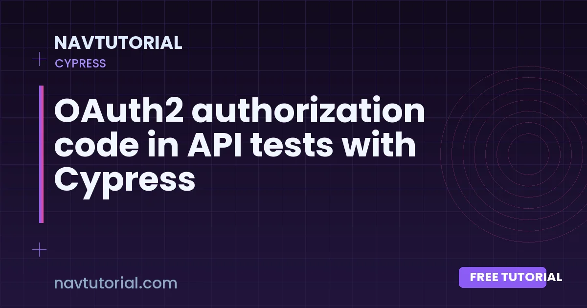 OAuth2 authorization code in API tests with Cypress