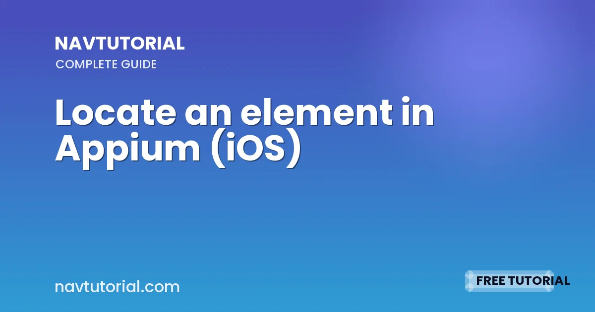 Locate an element in Appium (iOS)