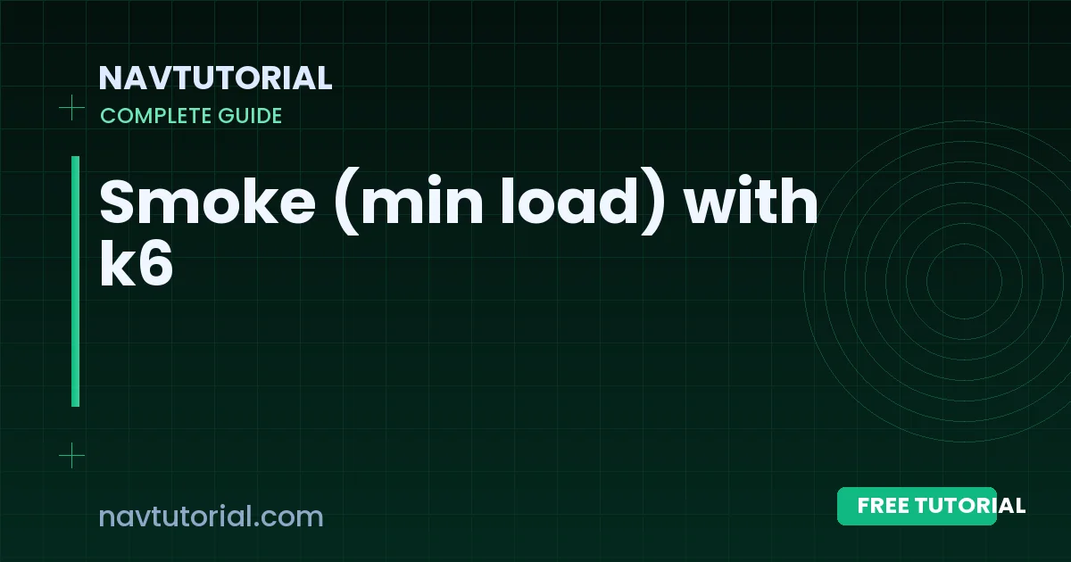 Smoke (min load) with k6