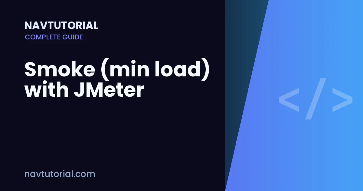 Smoke (min load) with JMeter