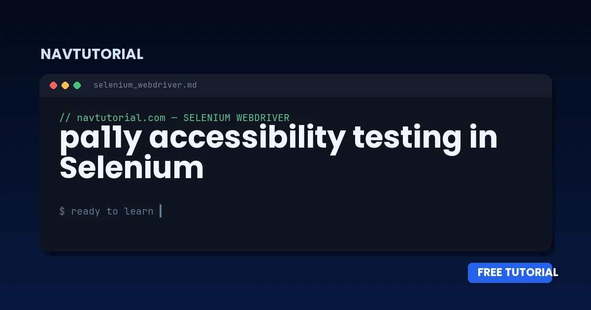 pa11y accessibility testing in Selenium