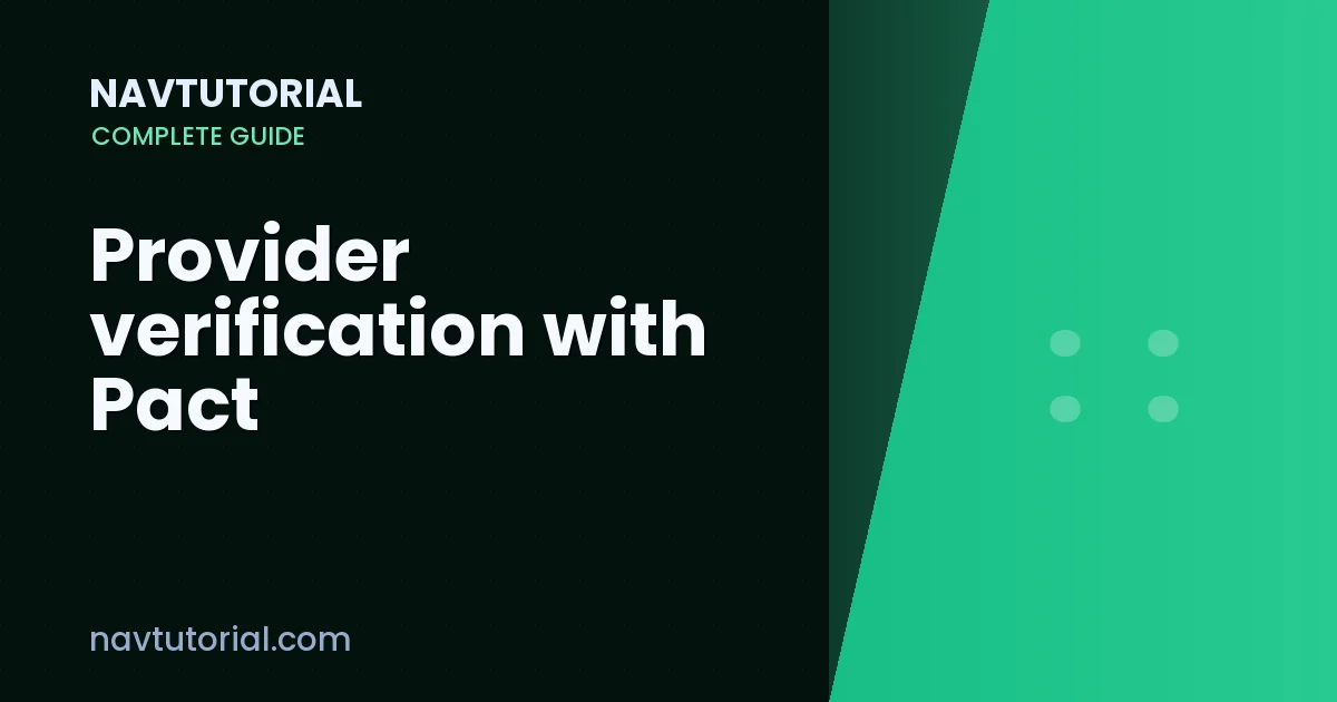 Provider verification with Pact