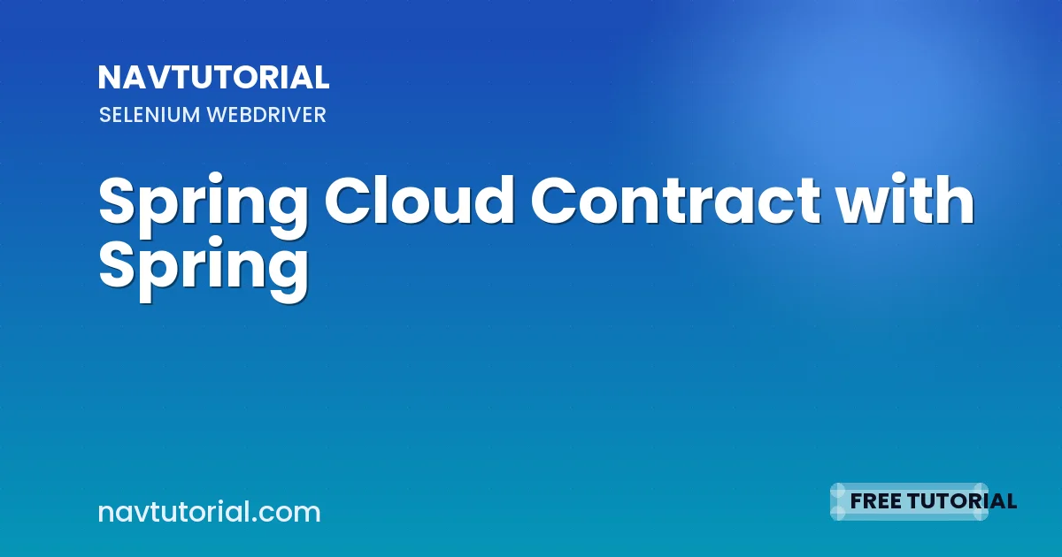 Spring Cloud Contract with Spring