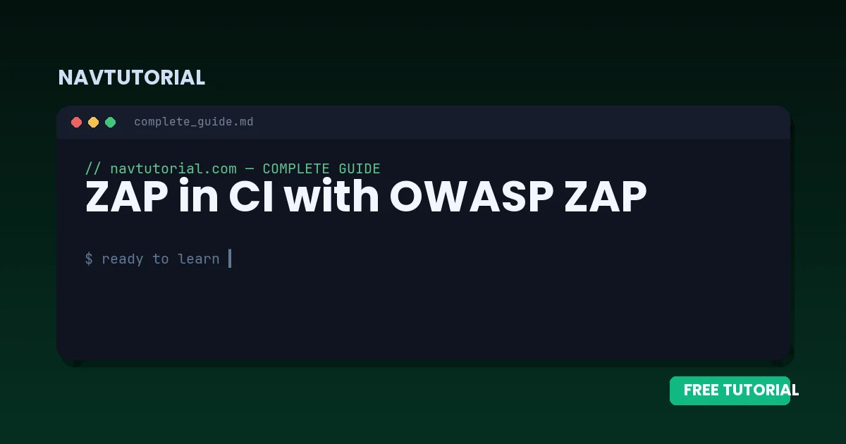 ZAP in CI with OWASP ZAP
