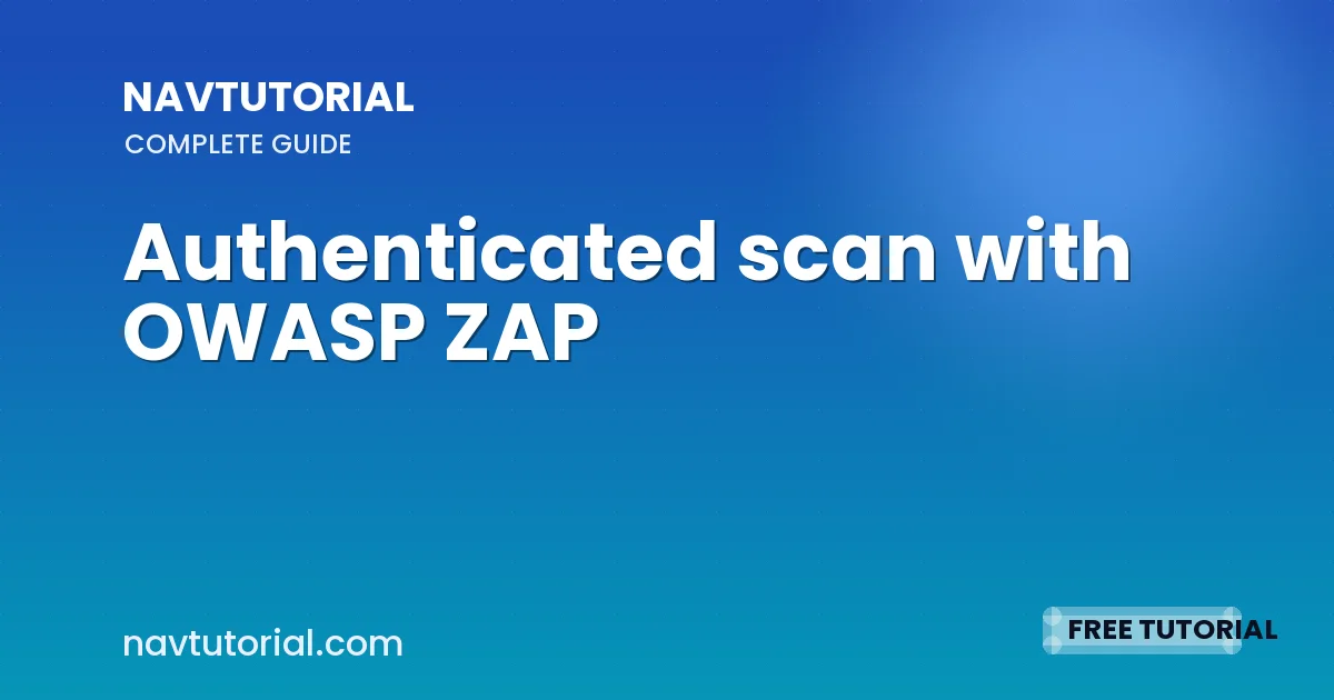 Authenticated scan with OWASP ZAP