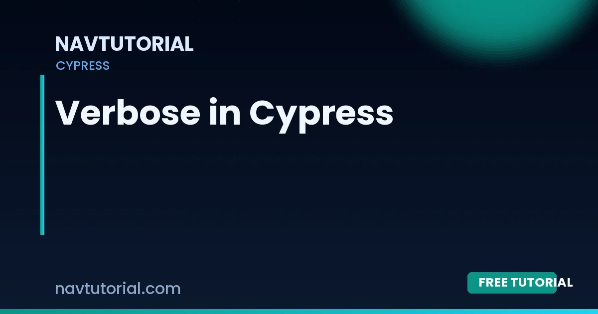 Verbose in Cypress