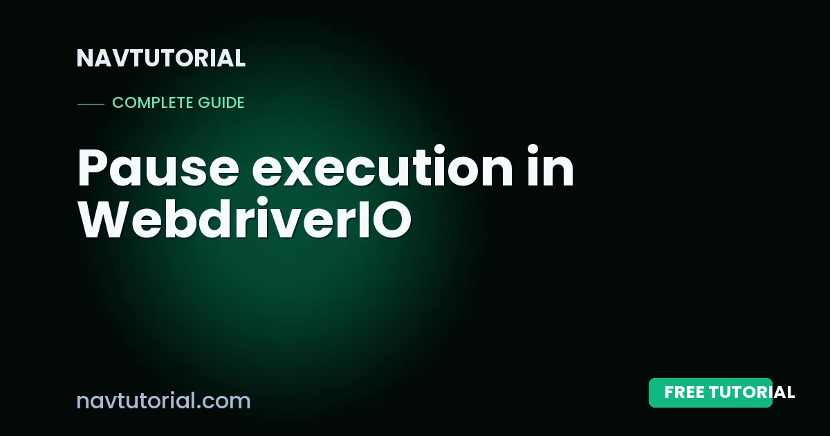 Pause execution in WebdriverIO