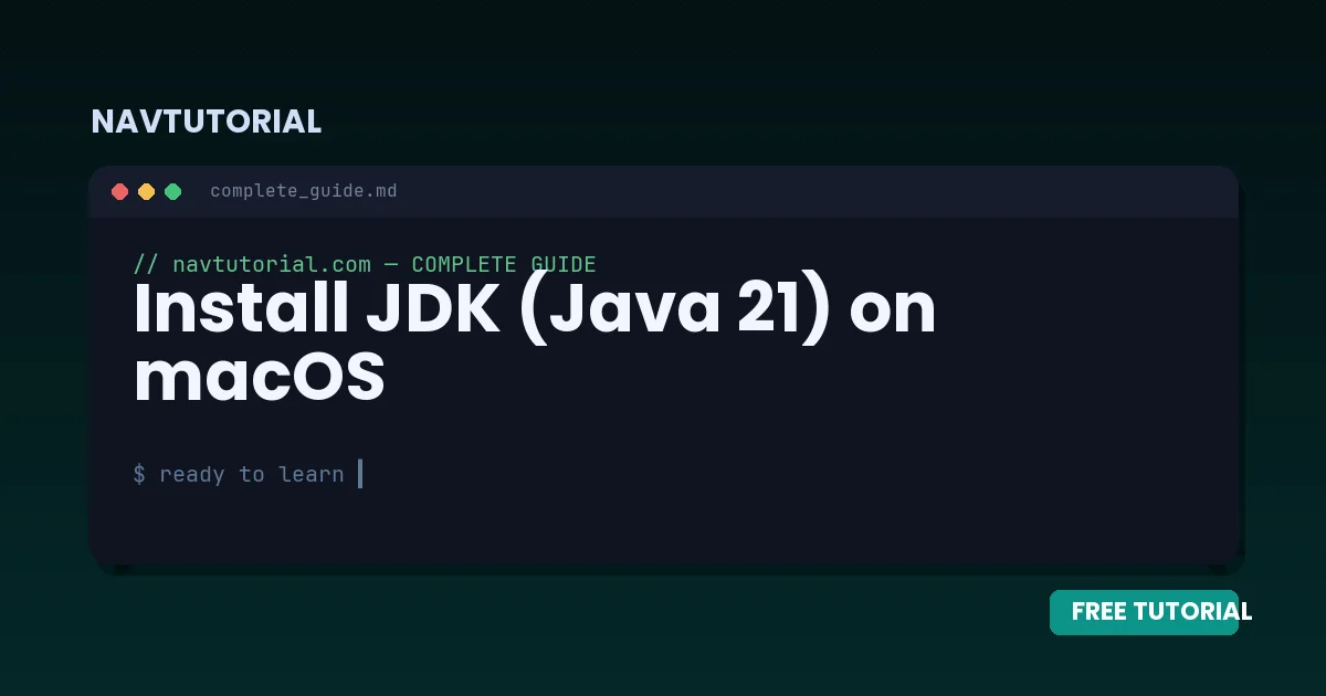 Install JDK (Java 21) on macOS