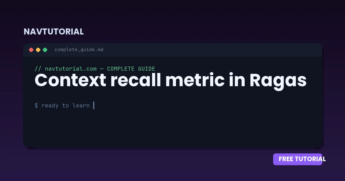 Context recall metric in Ragas