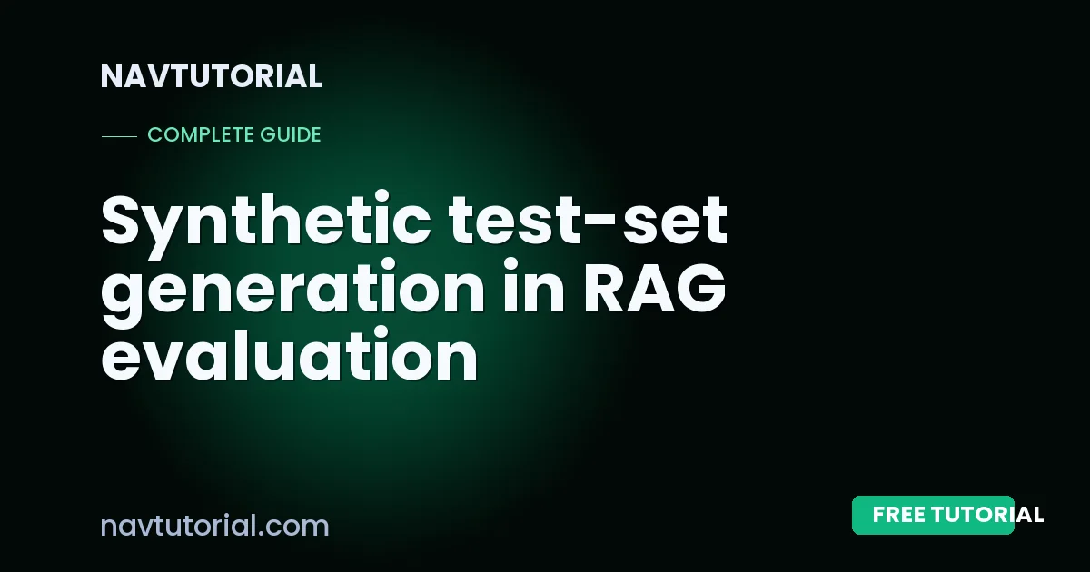 Synthetic test-set generation in RAG evaluation
